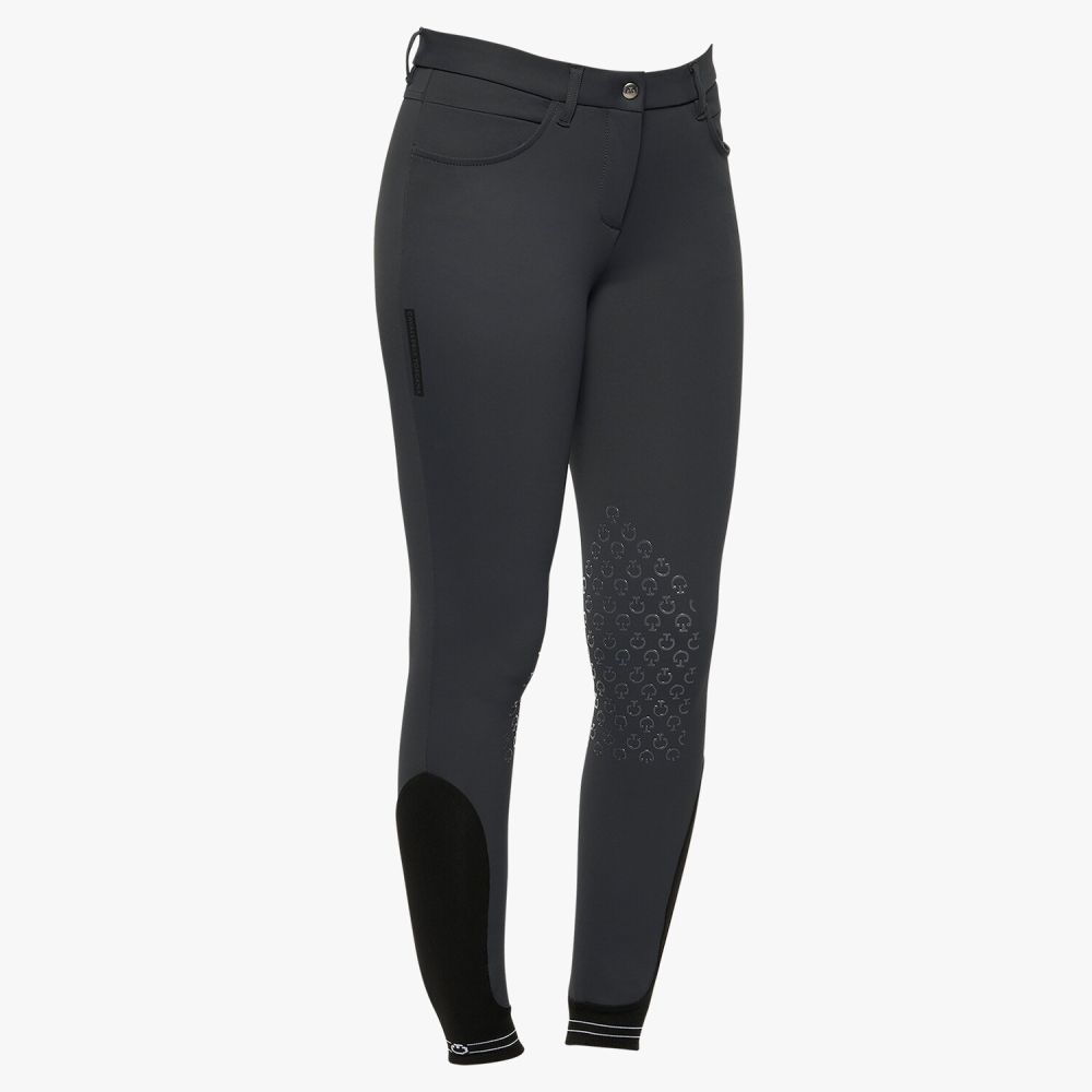 Women's knee grip breeches with perforated logo tape