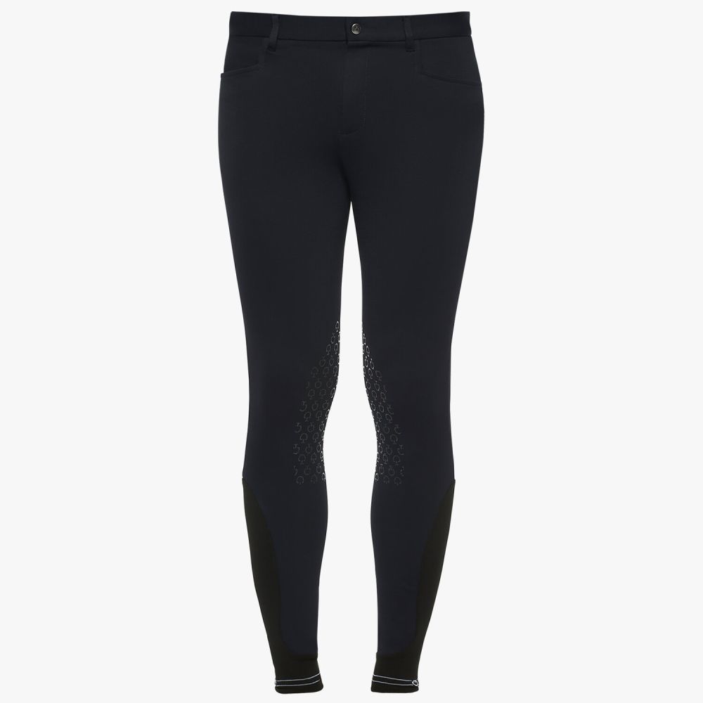 Men`s knee grip breeches with perforated logo tape