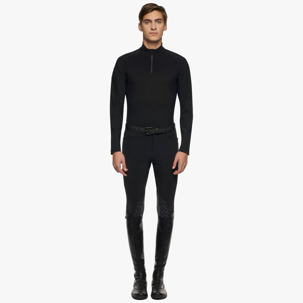 Men’s performance jersey base layer with a zip